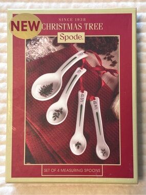 Spode Christmas Tree Ceramic Measuring Spoon Set | Original Box